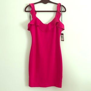 NWT Guess ruffle dress in fuchsia